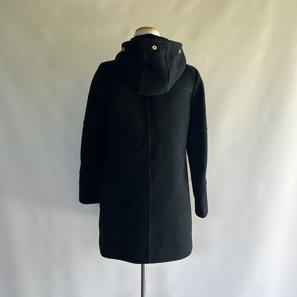 J. Crew Hooded Italian Wool Coat - sz 2 - Picture 3 of 6